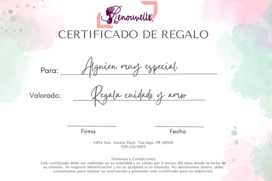 Tarjeta de Regalo Renouvelle Esthetic